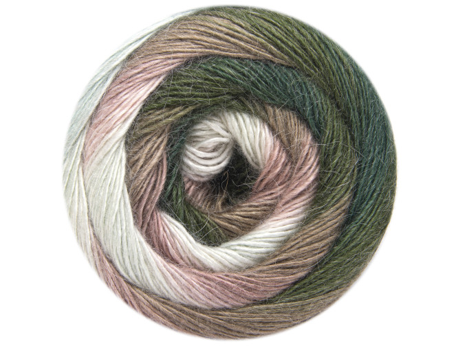 YarnArt Stylish Alpaca 7702 Chaki/rausva pigiau