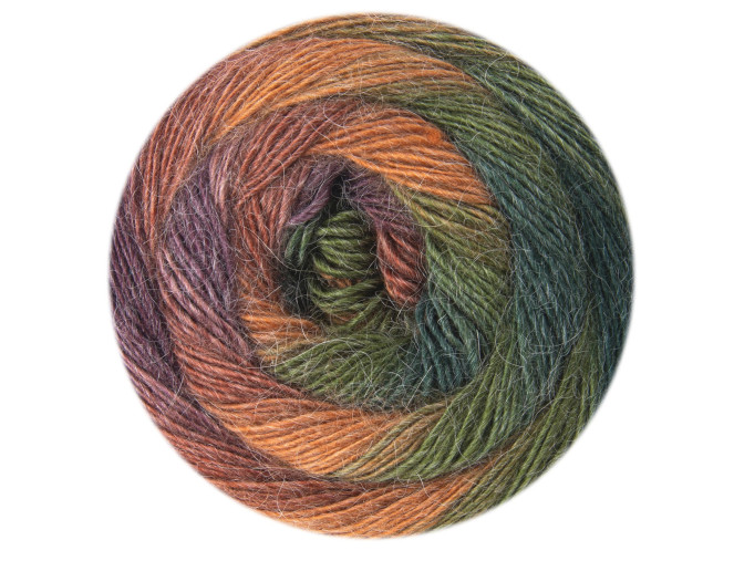 YarnArt Stylish Alpaca 7710 Oranžinė/žalia pigiau