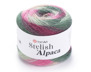 YarnArt Stylish Alpaca 7706 Žalia/rožinė YarnArt Stylish Alpaca 7706 Žalia/rožinė