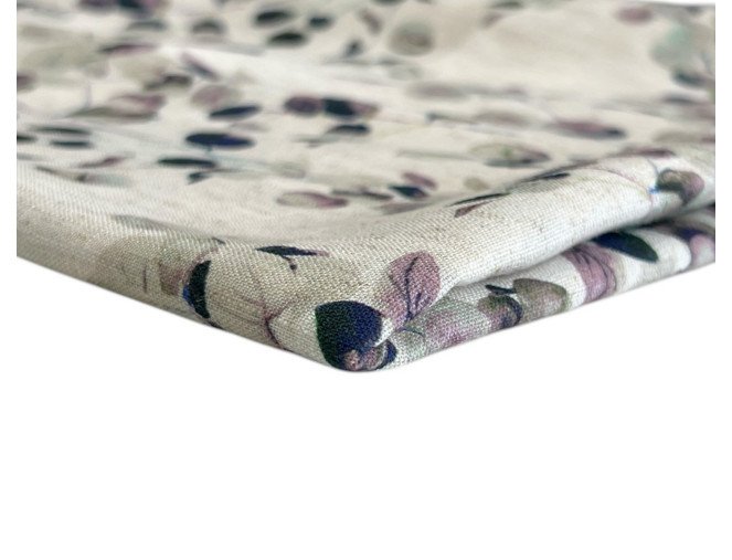 Linen with viscose Eucalyptus leaves in sand
