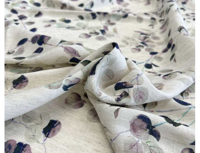 Linen with viscose Eucalyptus leaves in sand pristatymas per 1-4 d.d.