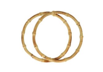 Round bamboo handles for handbags 2pcs