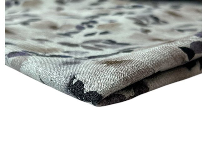 Linen with viscose Flowers in teal