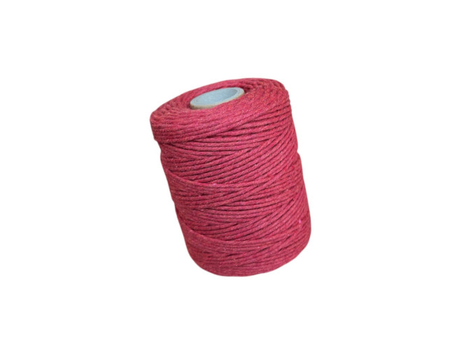 Makrame siūlai 2mm 140m Raudona