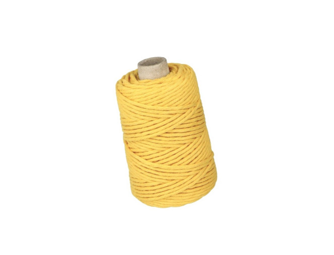 Makrame siūlai 5mm 100m Geltona
