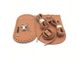 Dirbtinės odos rankinės pagrindų rinkinys 9 dalys Šviesiai ruda