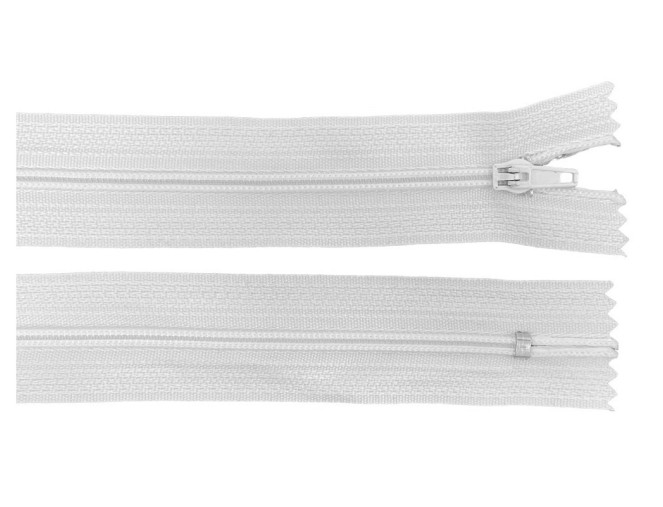 Neišsegamas 3d. užtrauktukas 30cm Baltas