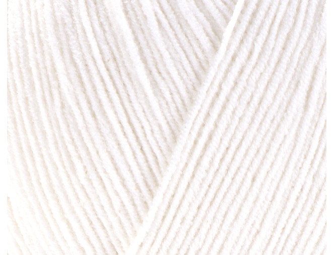 YarnArt Cotton Soft 01 Balta pigiau