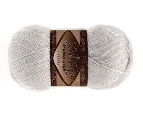 Alize angora gold simli 599 Šviesiai pilka