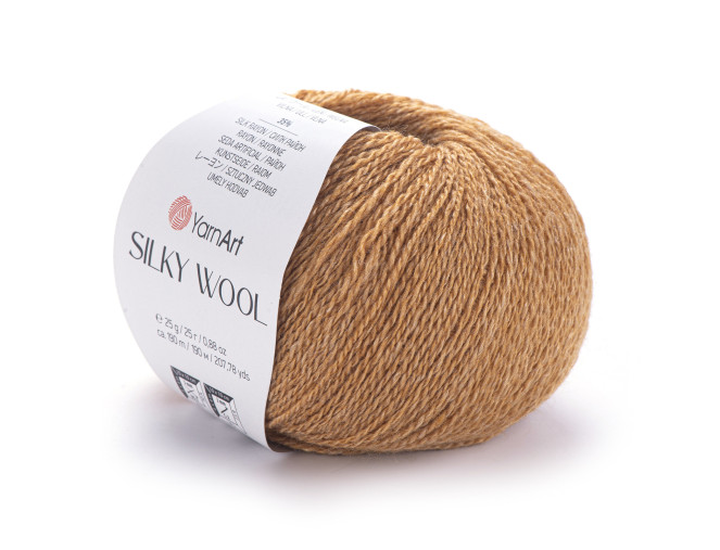 Yarn Art Silky wool 345 Karamelės ruda