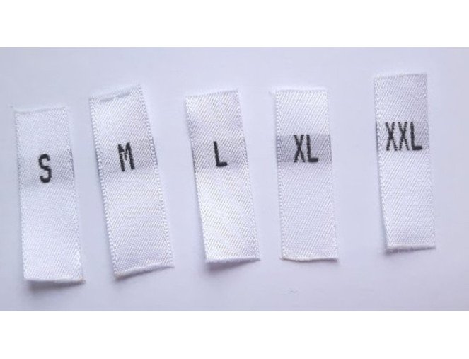 Labels S - XXXL pigiau
