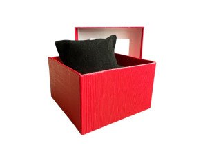 Gift box with window in two pieces 85x85x50mm Red Gift box with window in two pieces 85x85x50mm Red