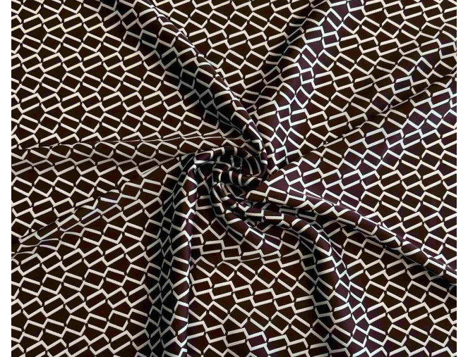 Armani šilkas Balti raštai rudame