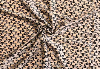 Armani silk Black patterns in beige
