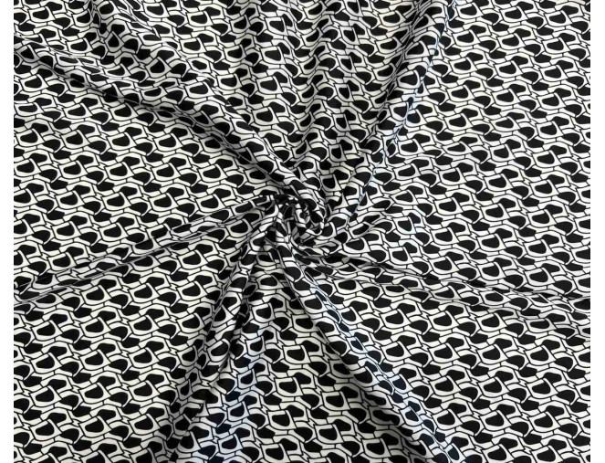 Armani šilkas Juodi raštai baltame