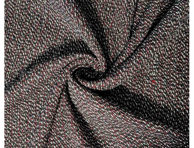 Vilnonis tvido audinys Juodas/raudonas pigiau