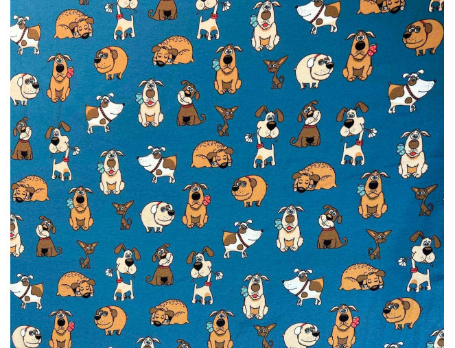 Cotton jersey Puppies in electric internetu