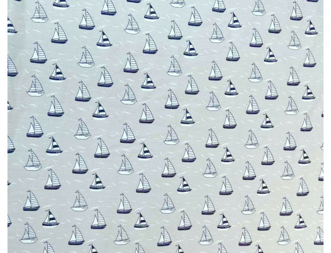 Cotton jersey Ships in grey internetu