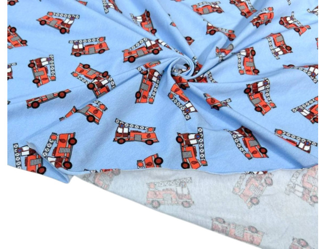 Cotton jersey Fire Brigade in light blue pigiau