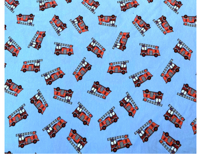 Cotton jersey Fire Brigade in light blue internetu