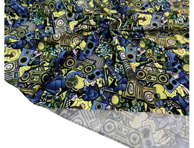 Cotton jersey Street music pigiau