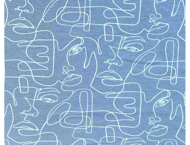 Medvilninis trikotažas (jersey) Veidai mėlyname internetu