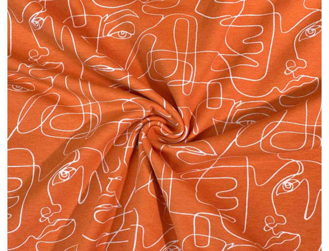 Cotton jersey Forms in orange