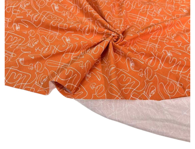 Cotton jersey Forms in orange pigiau
