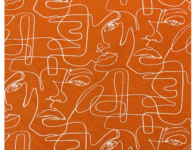 Cotton jersey Forms in orange internetu