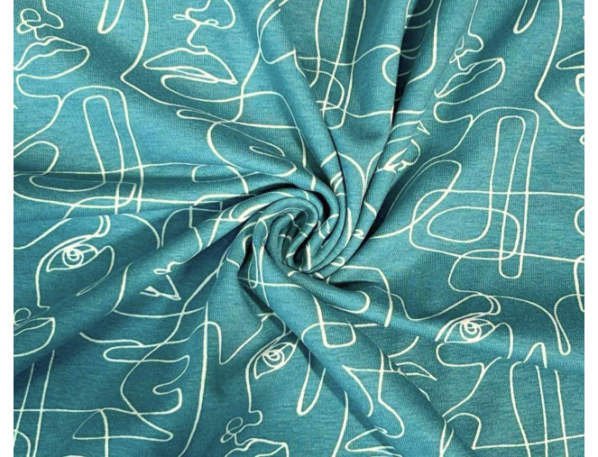 Cotton jersey Forms in blue