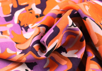 Viscose fabric Patterns in orange