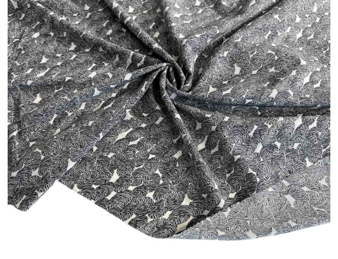 Dress fabric Black patterns in white internetu