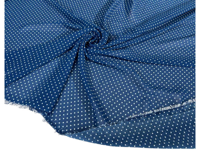 Chiffon White dots in blue internetu
