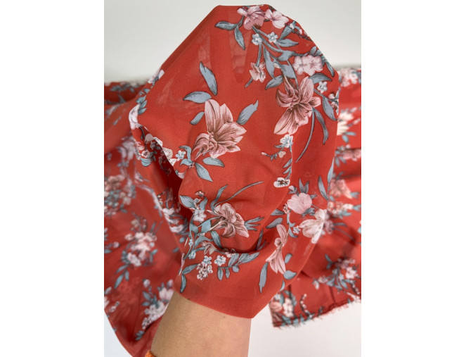 Chiffon Flowers in brick pigiau