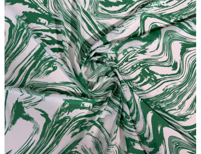 Chiffon Green patterns in white