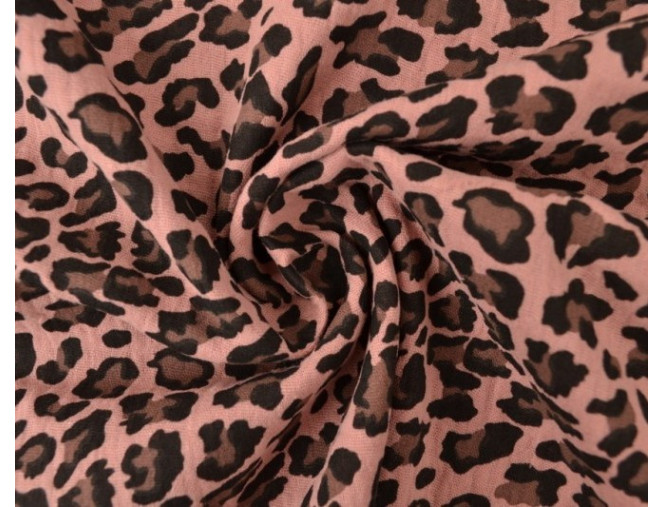 Muslinas Leopardo raštai rožiniame
