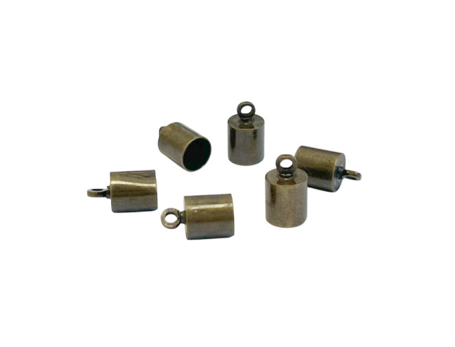 Finishing piece with eyelet 10mm 6pcs Brass