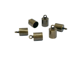 Finishing piece with eyelet 10mm 6pcs Brass