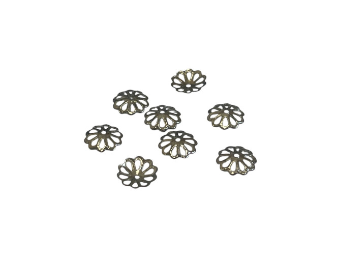 Inserts Flower 9mm 20pcs Darkened nickel