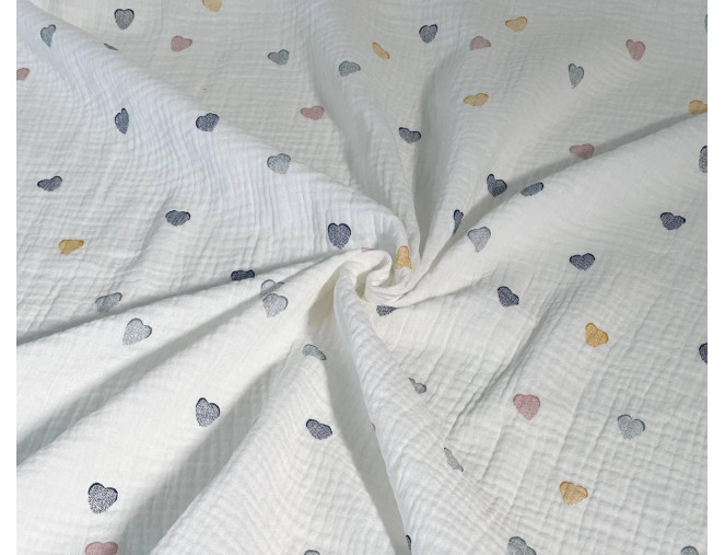 Muslin Coloured hearts