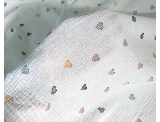 Muslin Coloured hearts pigiau