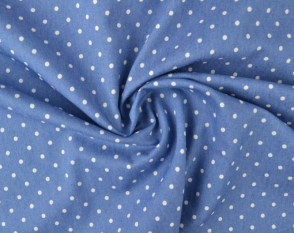 Thin denim White polka dots in light blue