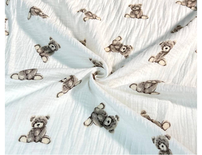 Muslin Bears in white
