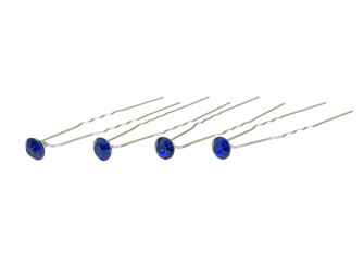 Hair clips Blue crystals 7mm 33pcs.