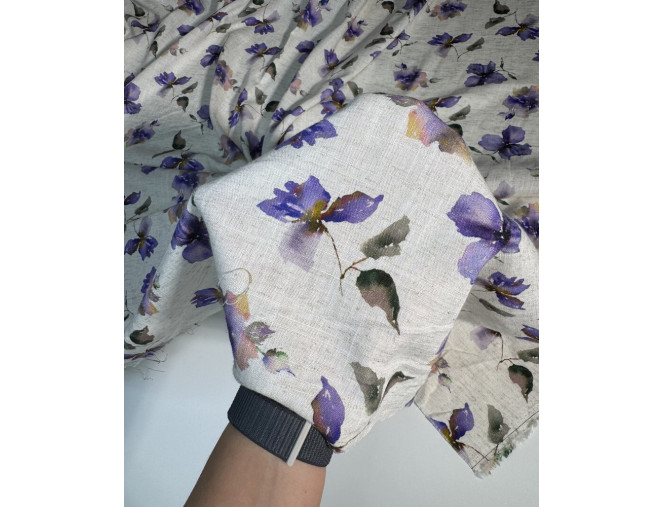 Linas su viskoze Violetinės gėlės pigiau