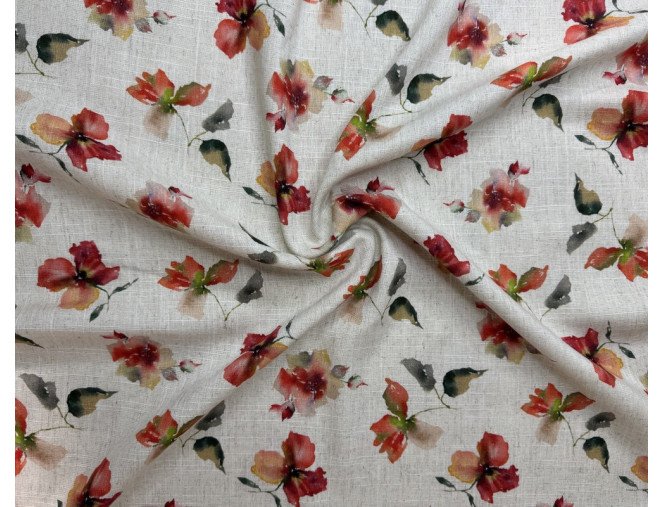 Linas su viskoze Raudonos gėlės