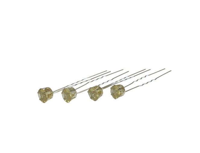 Segtukai plaukams Gelsvi kristalai 10mm 12vnt.