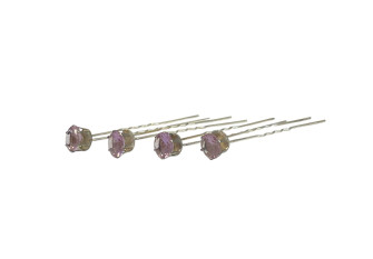 Hair clips Lilac crystals 10mm 5pcs.