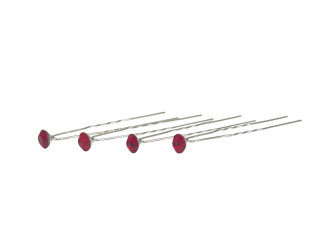 Hair clips Red crystals 7mm 29pcs