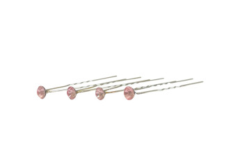 Hair clips Light pink crystals 7mm 38pcs